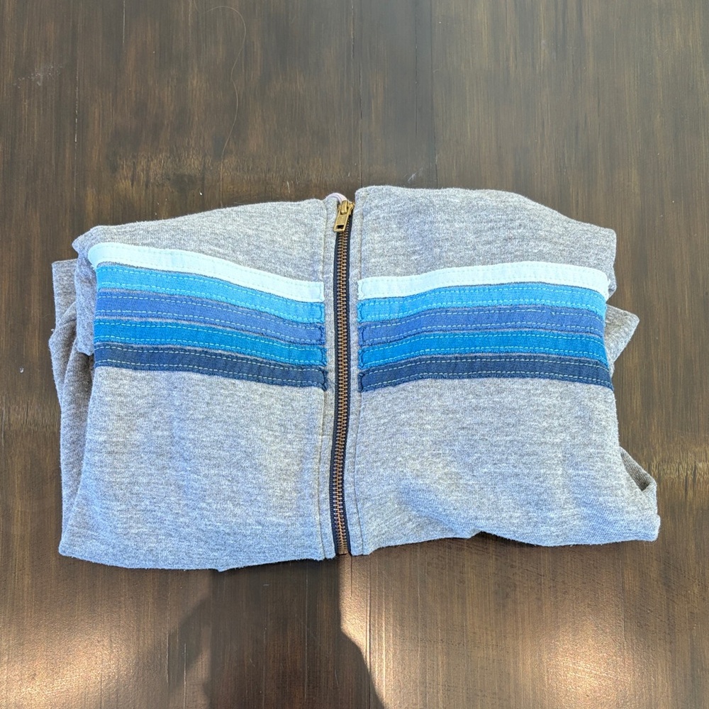 Gray and Blue Striped Women’s Aviator Nation  Sweater